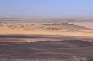 Namibia Prints: Desert 4x4 Vehicle Print in Namibian Sand Dunes