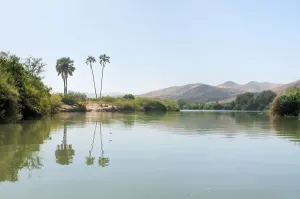 Namibia Print: Kuene River Landscape at Angola Border