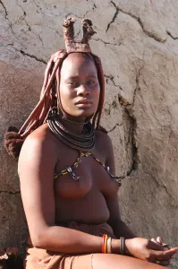 Print of Himba Woman in Traditional Attire, Namibia