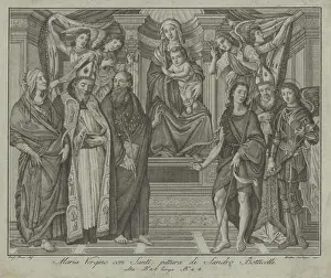 Museum-quality Print of the Virgin Mary on a Throne, 1791