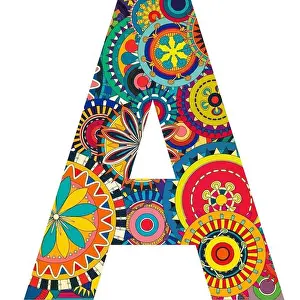 Multicolor Abstract Print of Latter A