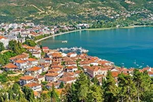North Macedonia Collection: Aerial viev of Ohrid city, Macedonia