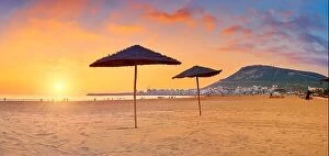Agadir Collection: Agadir beach at sunset, Morocco, Africa