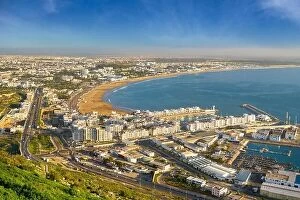Agadir Collection: Agadir, view of the beach and Marina, Morocco, North Africa