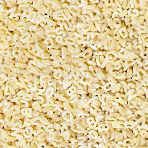 Raw Pasta Letters Seamless Print Background