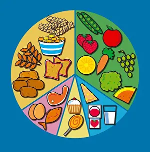 Balanced Diet Print - Healthy Eating Stock Image