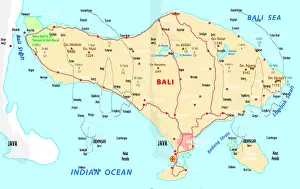 Prints of bali map June Prints: Bali Island Print Map