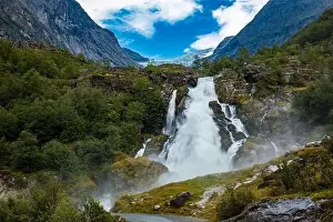 Briksdalsbreen Glacier Arm and Lake Print