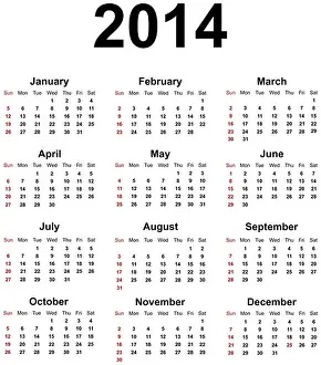 2014 Year Print Calendar