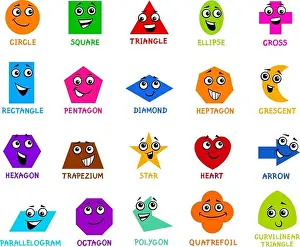 Basic Geometric Shapes Print for Preschool Children