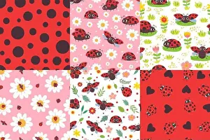 Ladybug Print Seamless Pattern