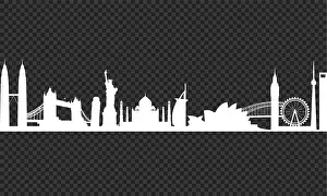 Cityscape Print on Transparency Background