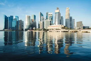 Singapore Marina Bay Business District Morning Print
