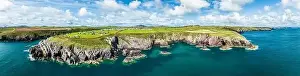 Porthclais Cliffs Print from a Drone