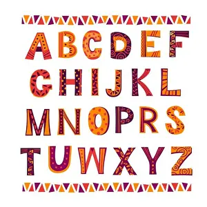 Colorful Alphabet Print with Patterns