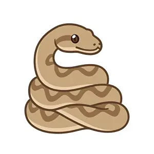 Brown Ball Python Cartoon Print Illustration