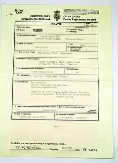 Death Certificate Print