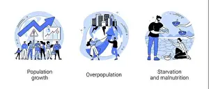 Demographics Print: Population Growth and Urbanization Illustrations