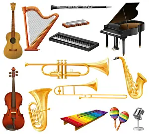 Different types of musical instruments Print