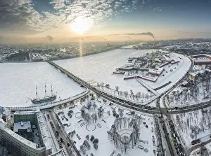 Drone Point of View Winter St. Petersburg Print
