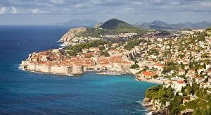 Croatia Collection: Dubrovnik, Old Town, aerial view from the hill, Croatia