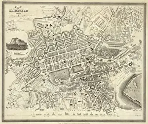Edinburgh Old Map Print, Vintage City Plan