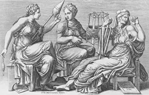 Print of The Three Fates by Giorgio Ghisi