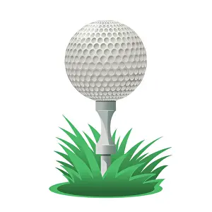 Golf Ball Print Vector Cartoon Image