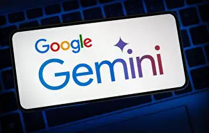 Google Gemini AI Software Print on Mobile Device