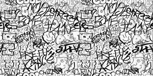 Wall Mural Prints: Graffiti Seamless Pattern Print