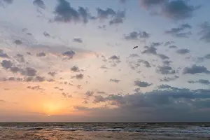 Horizon Print with Setting Sun and Sea
