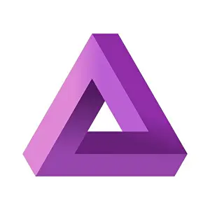 Impossible Triangle Print - Purple Gradient Geometric Shape