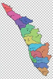 Kerala Districts Print Map