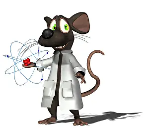 Lab Mouse with Atomic Structure Print