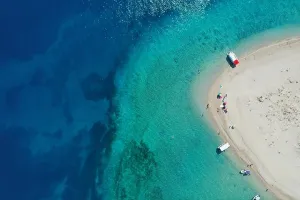 Marathonisi Island Print: Aerial Drone View of Zakynthos Coastline