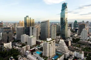 Bangkok Cityscape Print - Thailand Business District Landscape