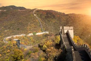 China The Great Wall Print - Distant Autumn Landscape