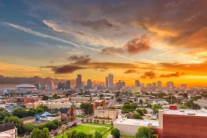 New Orleans Downtown Skyline Print at Dusk