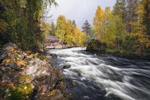 Autumn River Landscape Print
