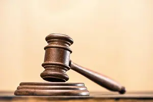 Law Print - Lawyer in Courtroom Scene