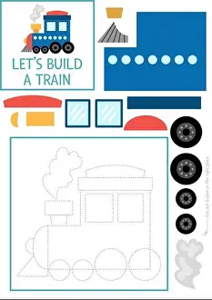 Train Assembly Print for Kids