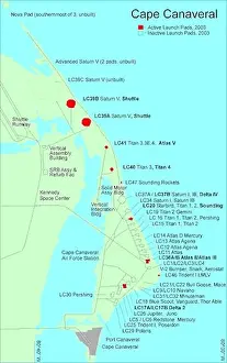 Cape Canaveral Launch Complexes Print