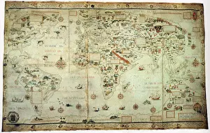 1550 Map of the World Print
