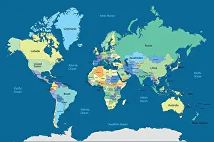 World Countries Regions Print Map