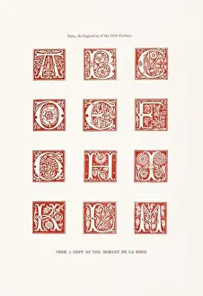 Medieval Alphabet Initials Print