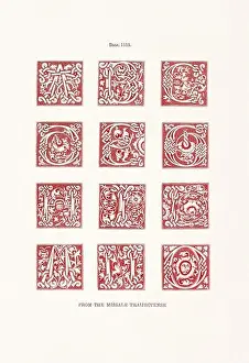 Medieval Alphabet Initials Print