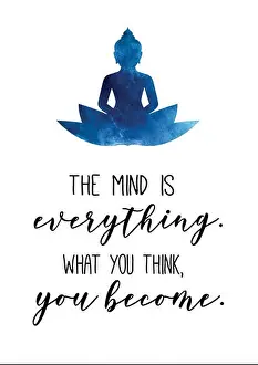 Blue Watercolor Buddha Print
