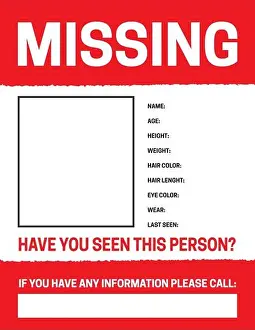 Missing Person Poster Print