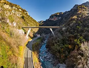 Mountain River Along the Road Print