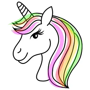 Colorful Unicorn Head Print EPS 10